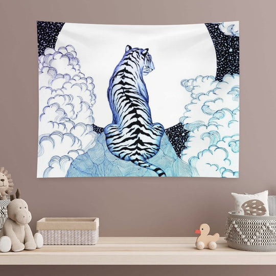 Ombre Tiger Moon Tapestry