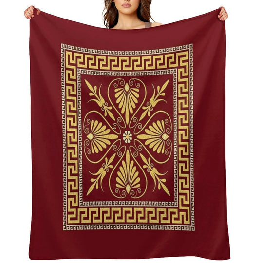 Greek Ornament (Meander) Anti-pilling Throw Blanket