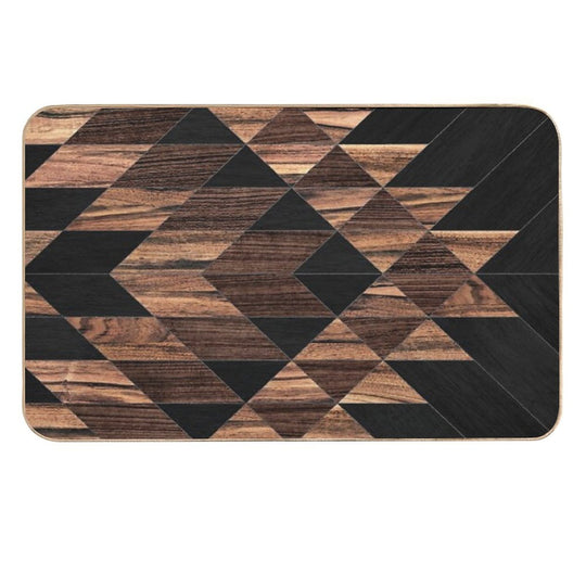Urban Tribal Pattern No.11 - Aztec - Wood  Eco-Friendly Bath Mat