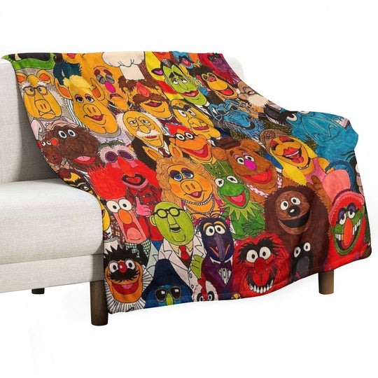 Retro Cartoon The Muppet Art Pattern Wrinkle-free Throw Blanket