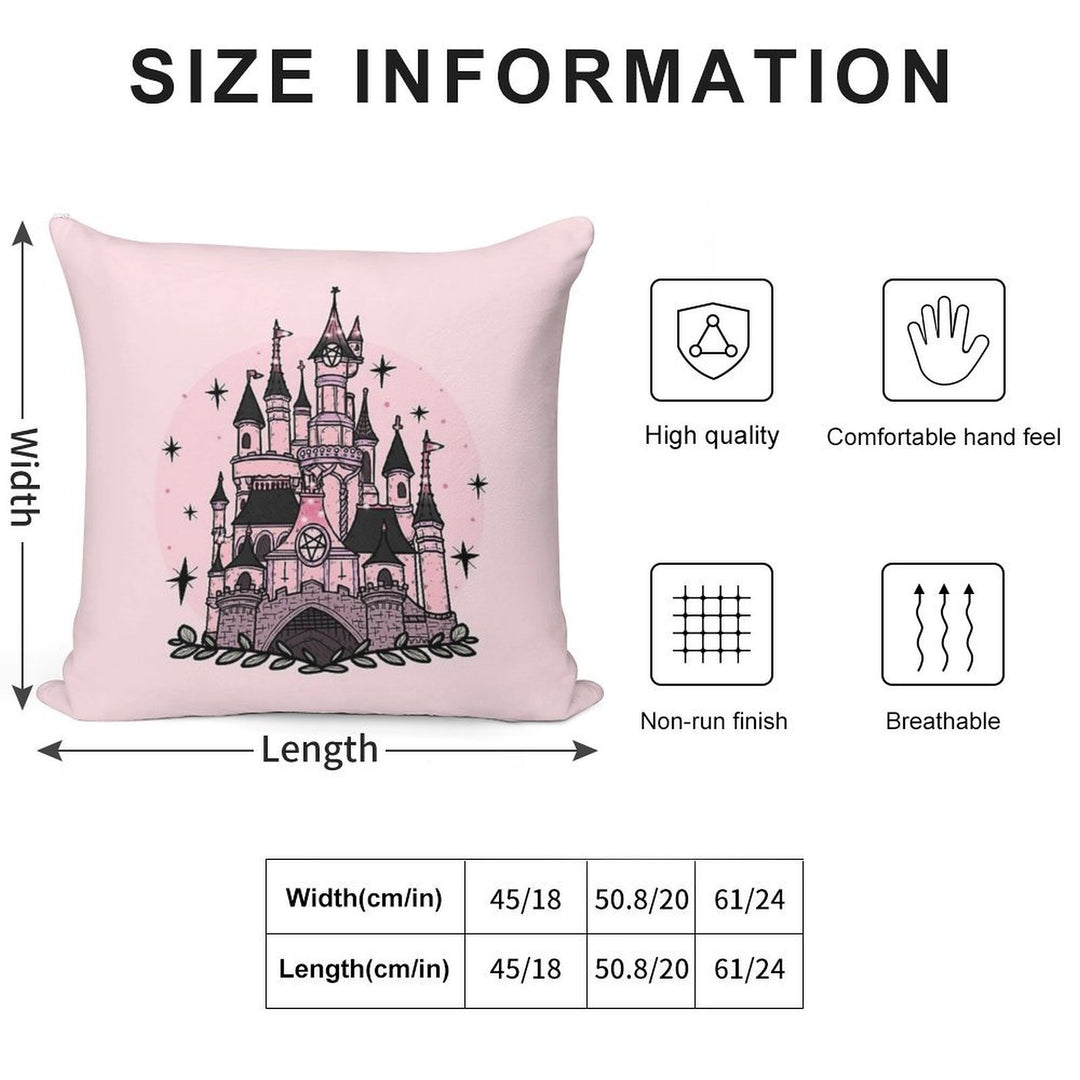 The Magical Goth Castle Soft Shrink-Resistant Throw Pillow