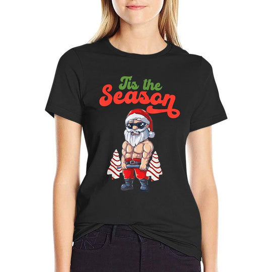 Tis The Season Workout Christmas Tree Cakes Debbie Becky Jen Comfortable T-Shirt