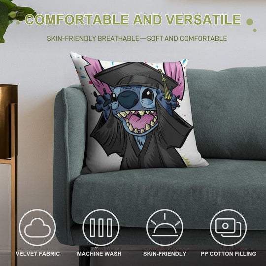 Graduation Stitch Soft Gift Ready Throw Pillow