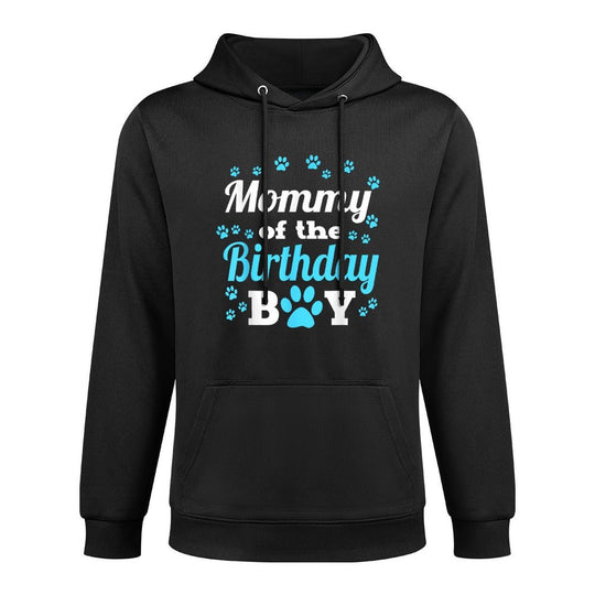 Mommy Of The Birthday Boy Dog Paw Bday Party Celebration Breathable Fabric Hoodie