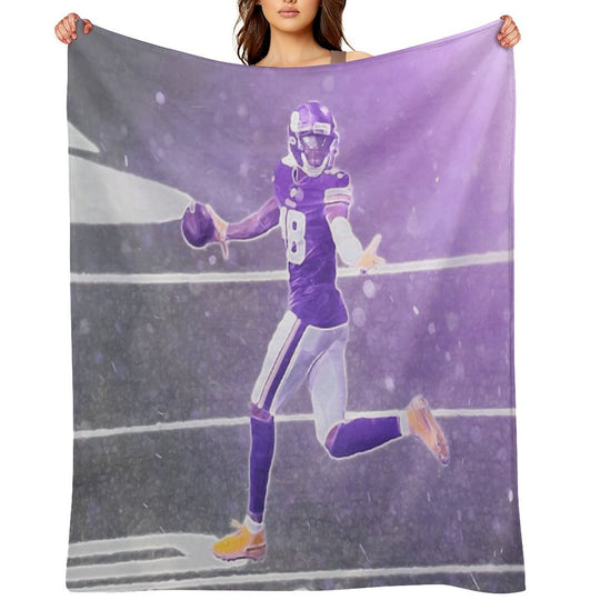 Justin Jefferson Illustration Easy Care Throw Blanket