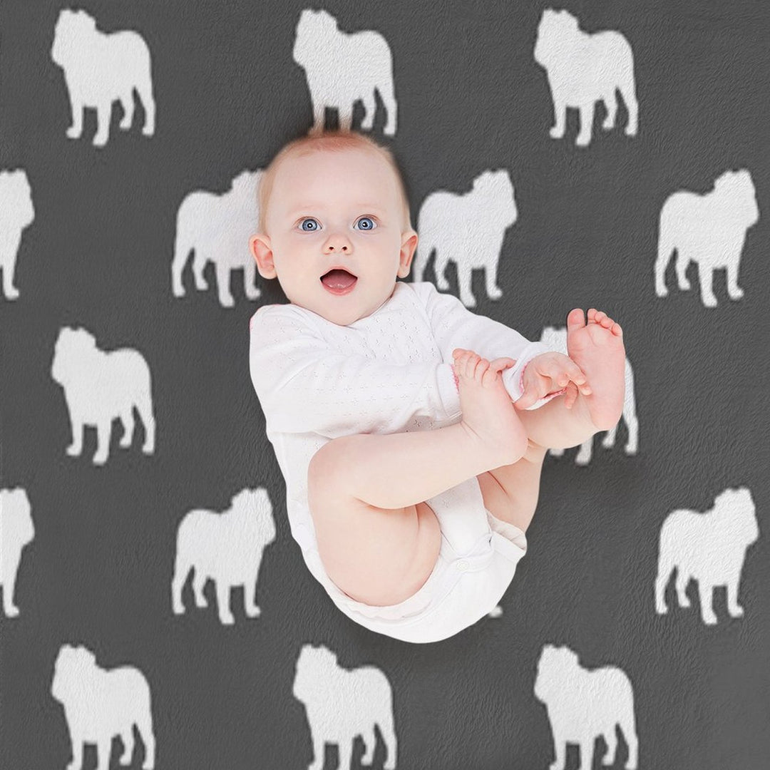 Bulldog Silhouette(s) Shrink-resistant Throw Blanket