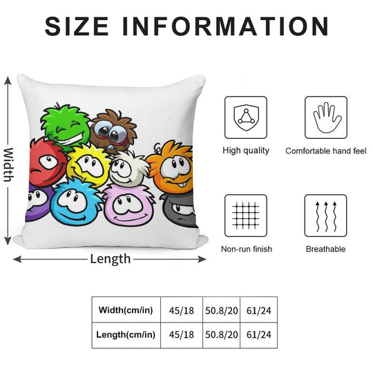 Club Penguin Puffles Soft Fade-Resistant Throw Pillow