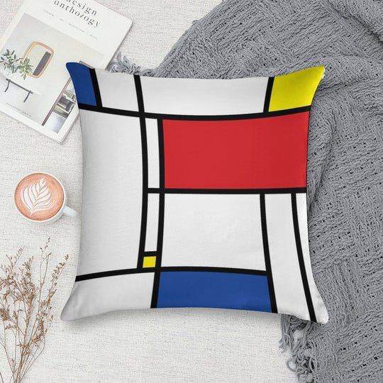 Mondrian Minimalist De Stijl Modern Art © Fatfatin Soft Luxury Feel Throw Pillow