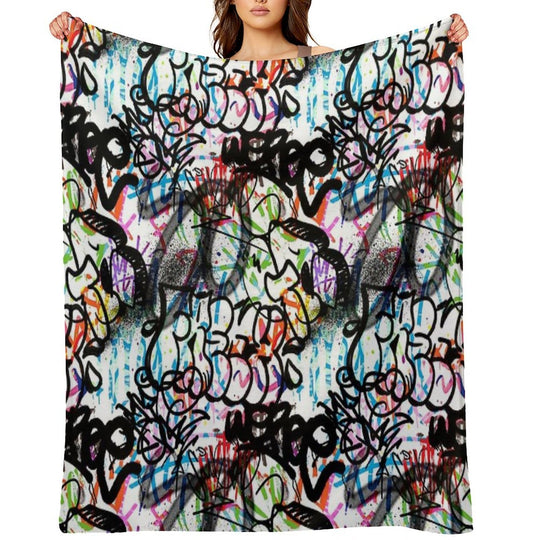 Graffiti Seamless Design. Urban Art. Wrinkle-free Throw Blanket