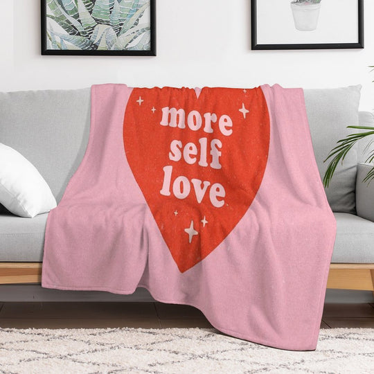More Self Love {Pretty in Pink & Retro Red) Anti-pilling Throw Blanket