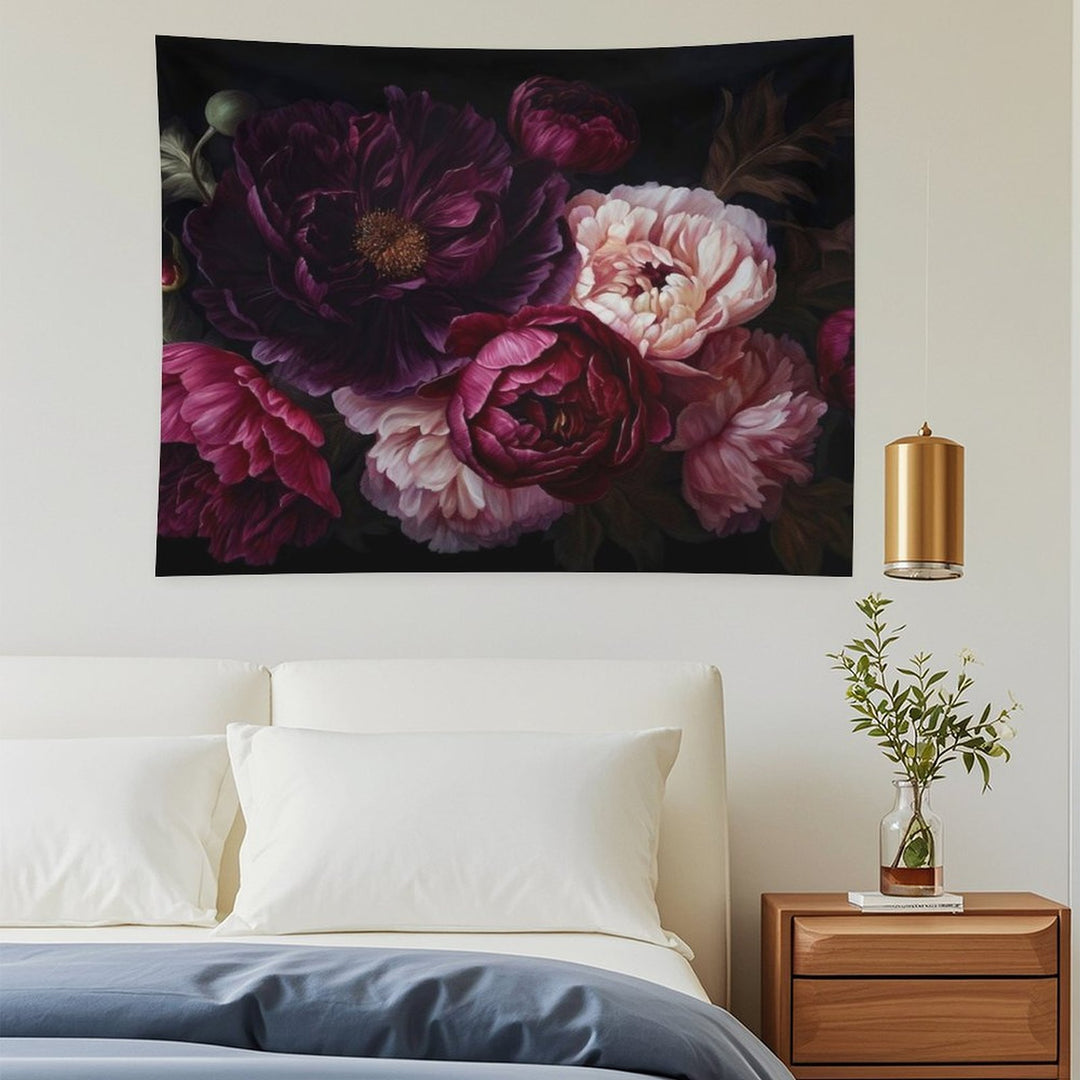 Vintage Moody Floral Baroque Botanical Night Garden Nightgarden Tapestry