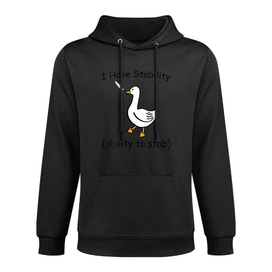Womens Funny I Have Stability Ability To Stab Goose Meme Silly Shrink-Resistant Hoodie