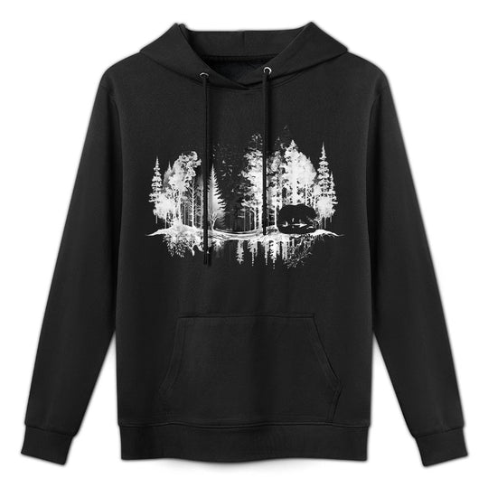 Trees Reflection Wildlife Nature Animal Bear Outdoor Forest Kangaroo Pocket Hoodie