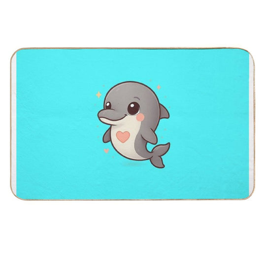 Kawaii Baby Dolphin – Chibi Mascot  Easy To Clean Bath Mat