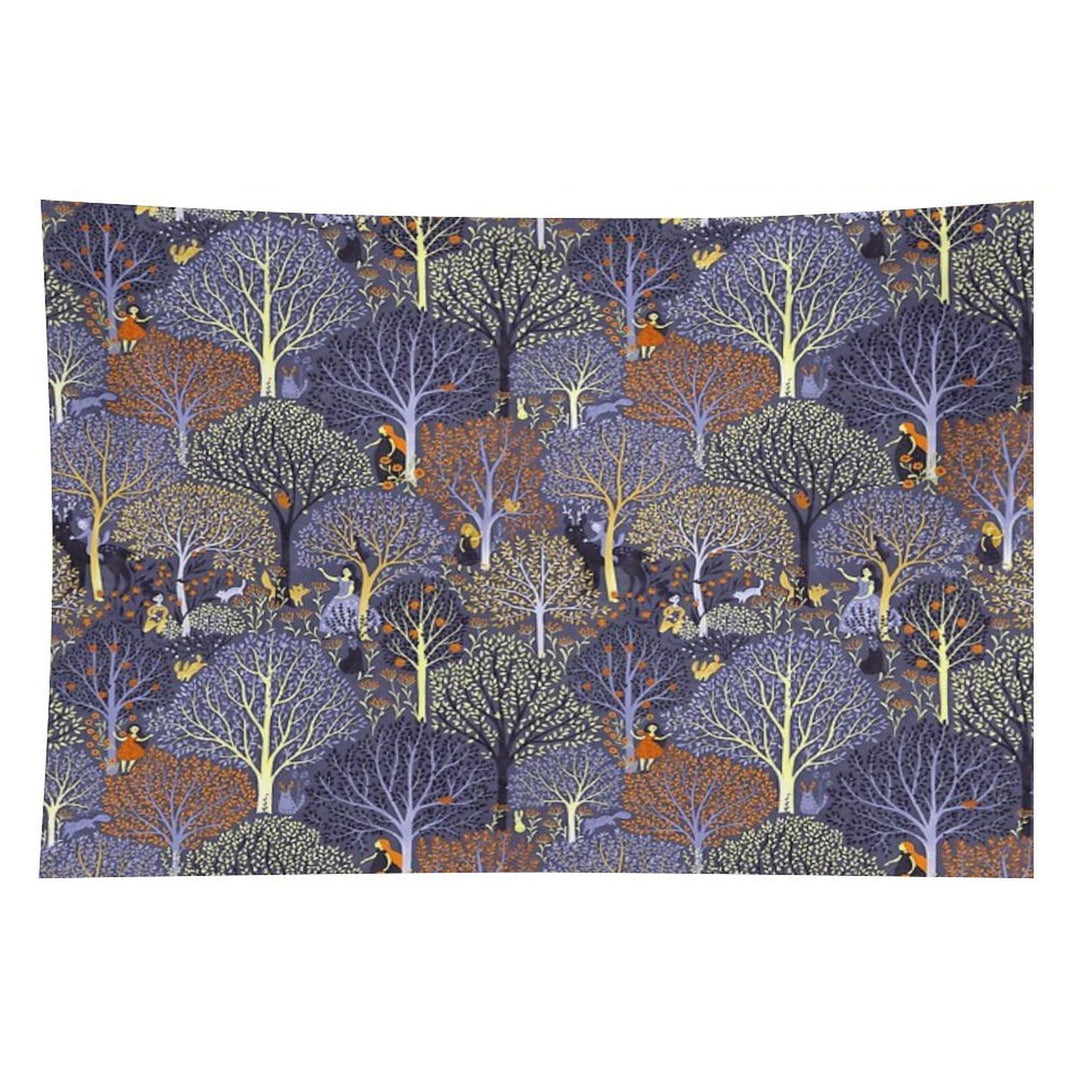 Magical Forest in Blue Tapestry