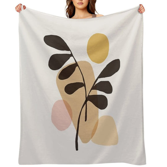 Abstraction_Bohemian_PLANTS_SUN_ART Wrinkle-free Throw Blanket
