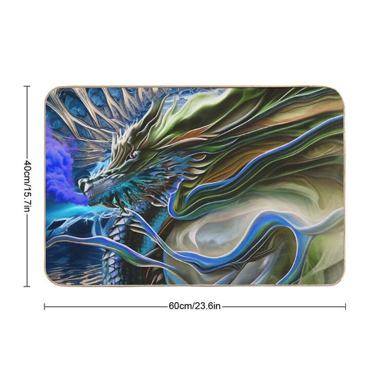 Fractal Blue Dragon  Toxin-Free Bath Mat