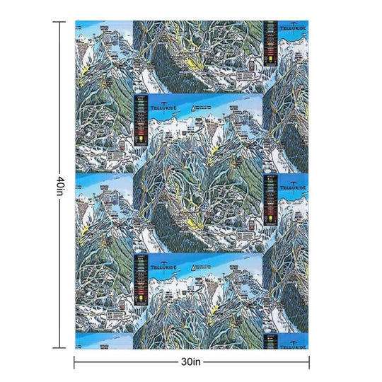 Telluride Trail Map Plush Throw Blanket