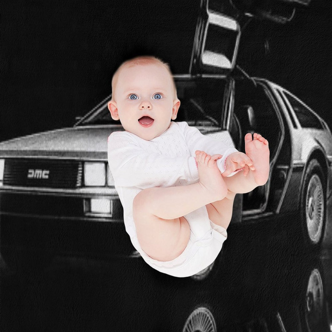 1982 DeLorean DMC-12 Iconic Artwork - Retro Car Art Durable Throw Blanket