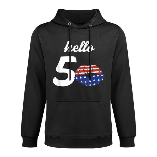 Hello 50 Girl American Gifts For Women's 50th Birthday Moisture-Wicking Hoodie