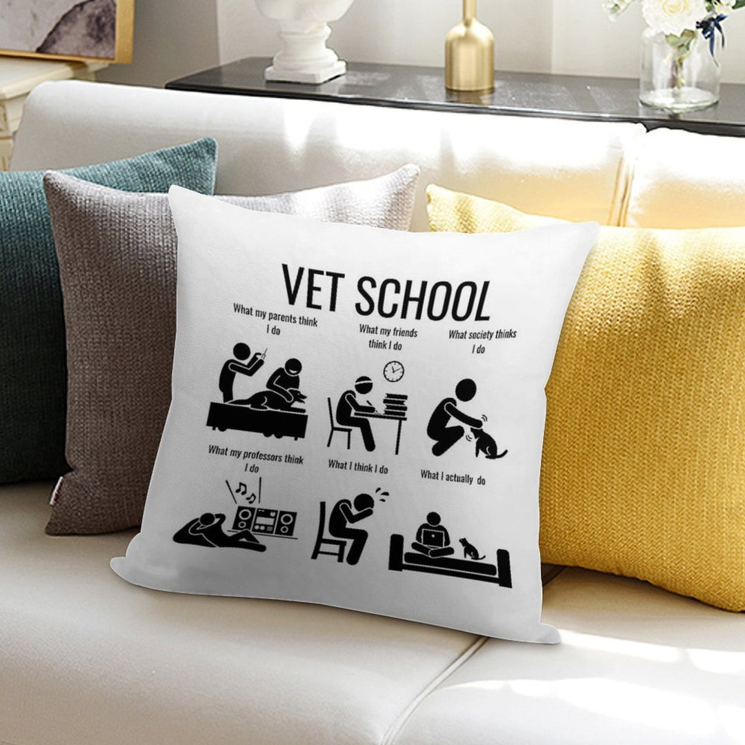 Vet School What I Think Soft High-Density Material Throw Pillow