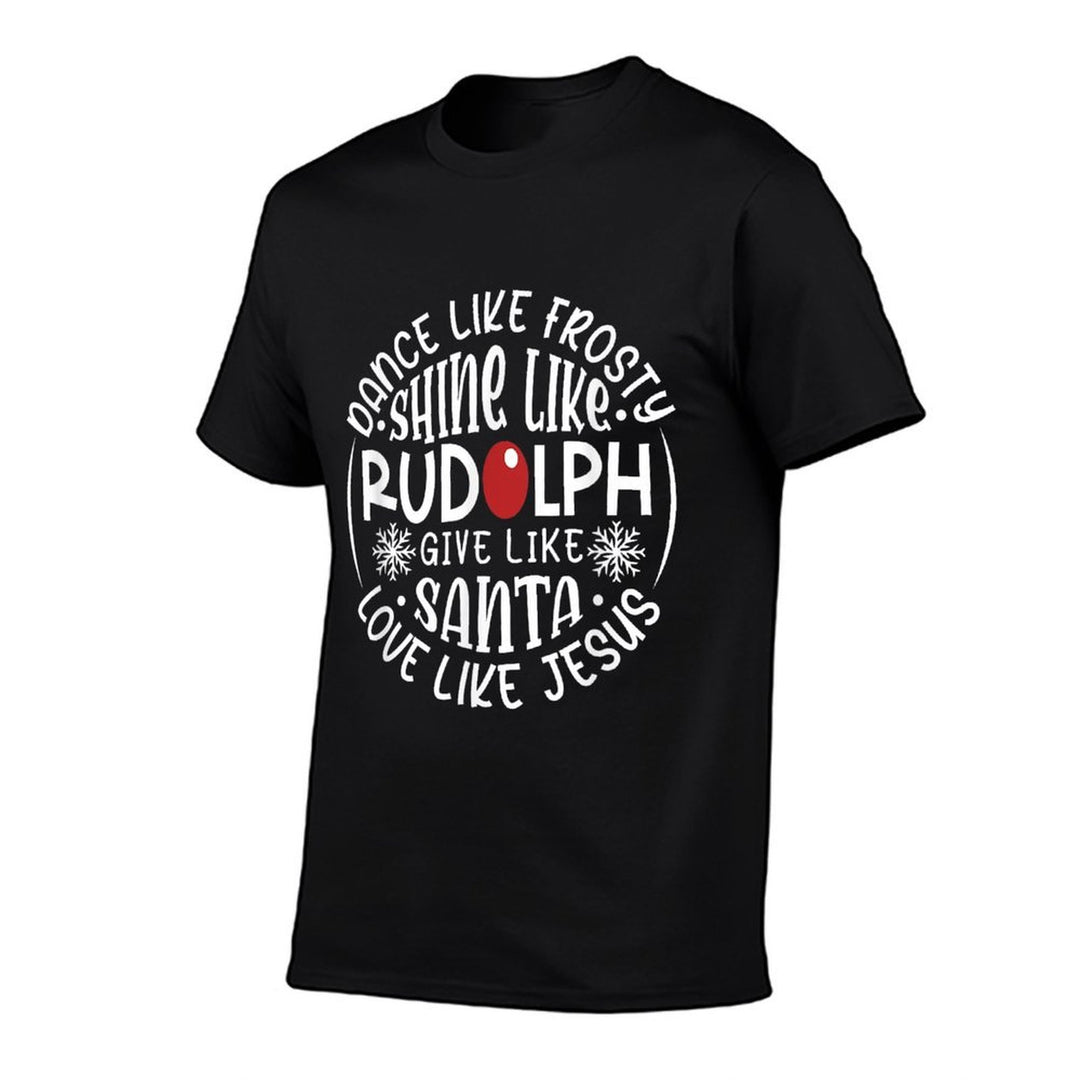 Rudolph Christian Christmas Give Like Santa Love Like Jesus  Soft T-Shirt