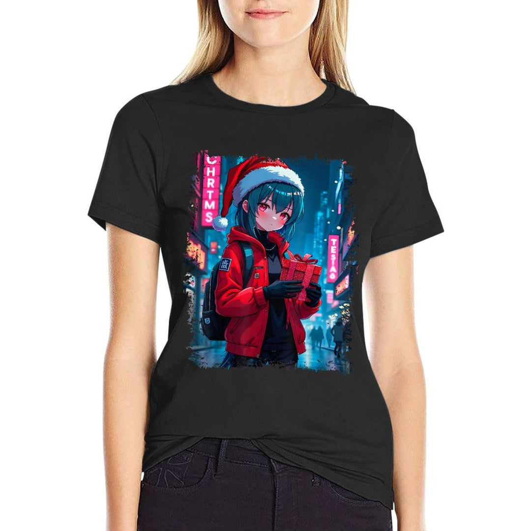 Anime Girl Christmas  Moisture-wicking T-Shirt