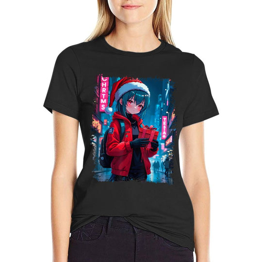 Anime Girl Christmas  Moisture-wicking T-Shirt
