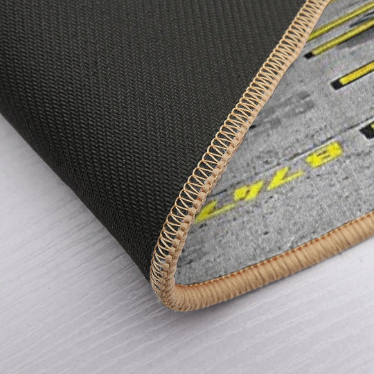 Copy of Boeing 747 Nose Wheel Parked on Yellow Line  Repositionable Bath Mat