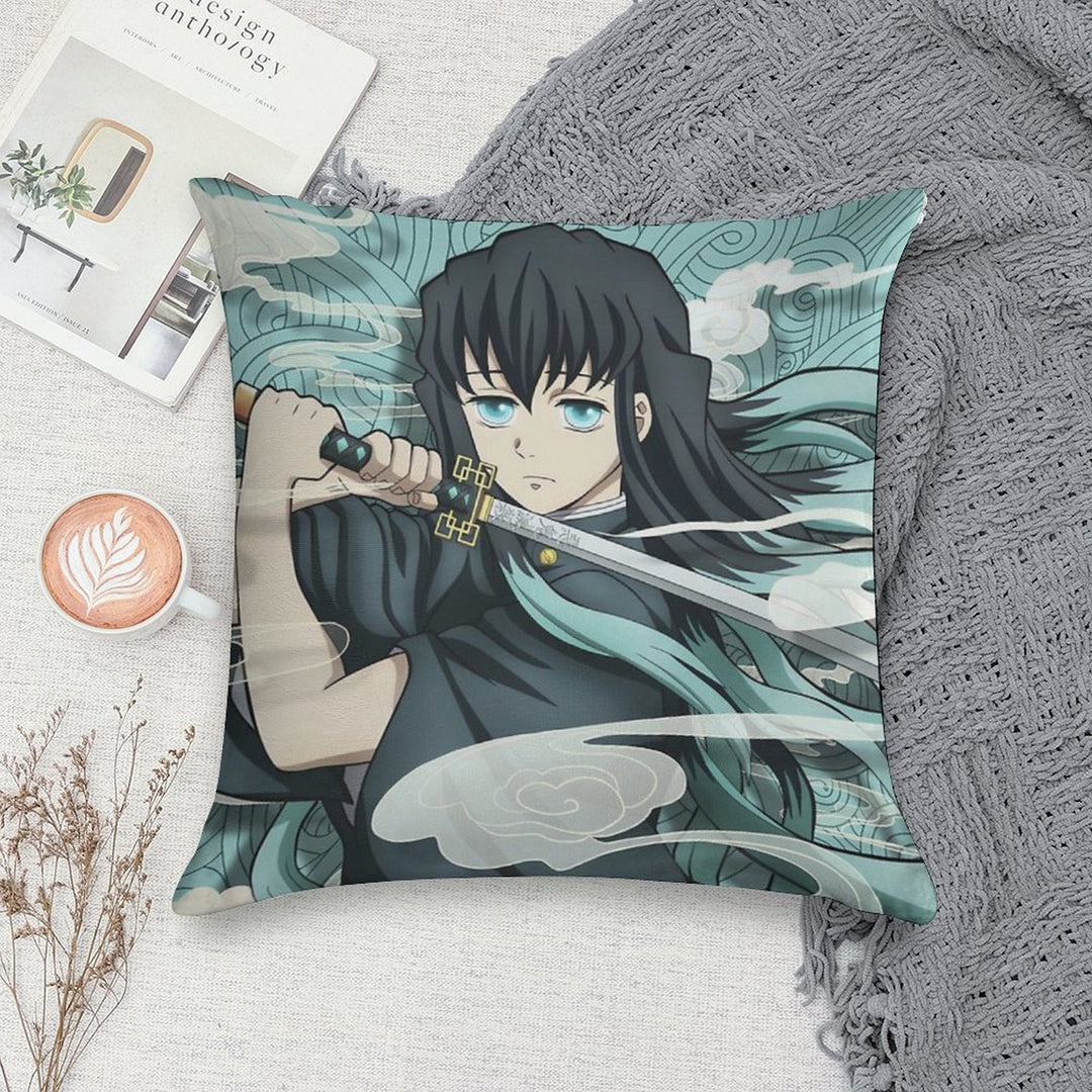 Muichiro Tokito Version 5 Soft Reinforced Edging Throw Pillow