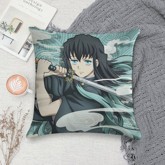 Muichiro Tokito Version 5 Soft Reinforced Edging Throw Pillow