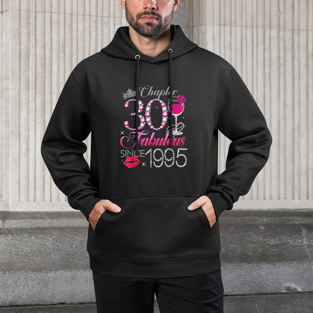 Chapter 30 Fabulous Since 1995 30th Birthday Queen Diamond Shape Retention Hoodie