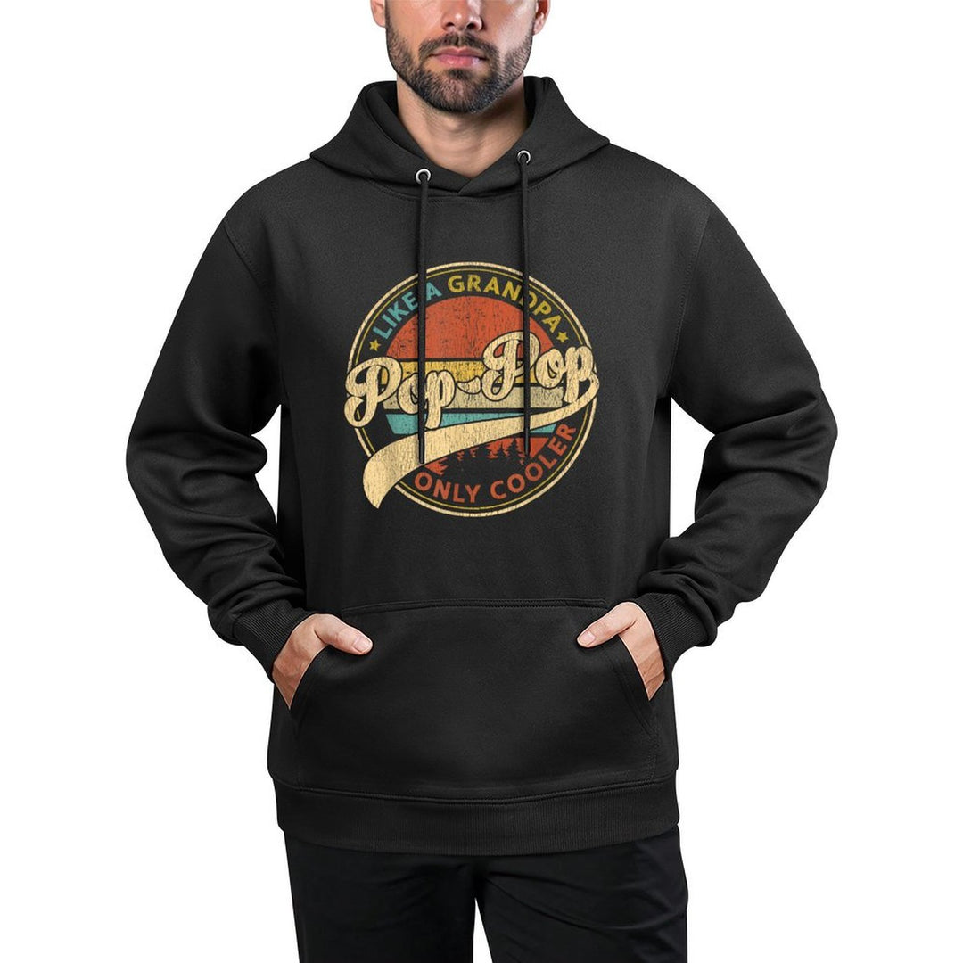 Pop Pop Like A Grandpa Only Cooler Retro Pop-Pop Fathers Day Adjustable Hood Hoodie