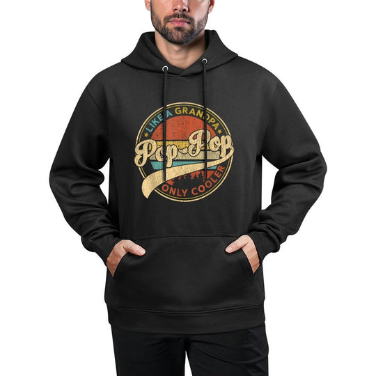 Pop Pop Like A Grandpa Only Cooler Retro Pop-Pop Fathers Day Adjustable Hood Hoodie