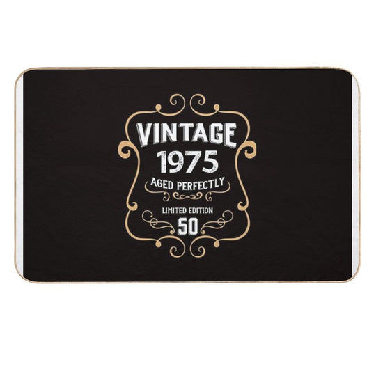 50Th Birthday Vintage 1975 Aged Perfectly Gift  Stain-Proof Bath Mat