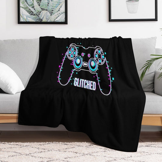 Video Game Controller - Glitched Plush Throw Blanket