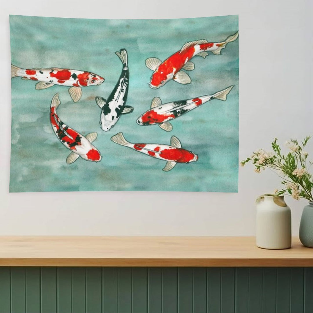 Le Ballet Des Carpes Koi Tapestry