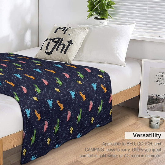 Dinosaurs In Space Pattern Gift-ready Throw Blanket