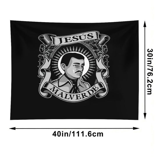Jesus Malverde Mexican Hero Angel Of The Poor Tapestry