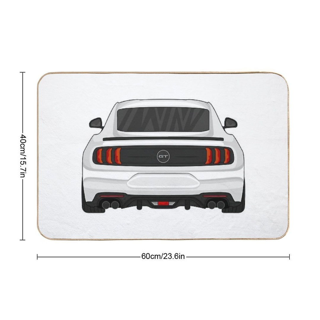 Ford Mustang GT Rear White  Rapid-Drying Bath Mat