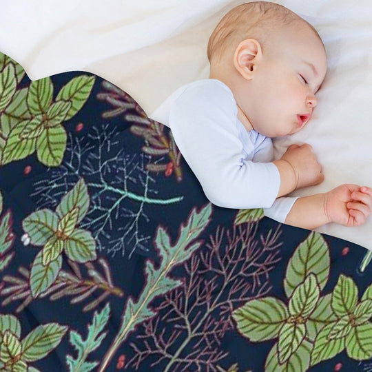 Dark Herbs Pattern Comfort Throw Blanket