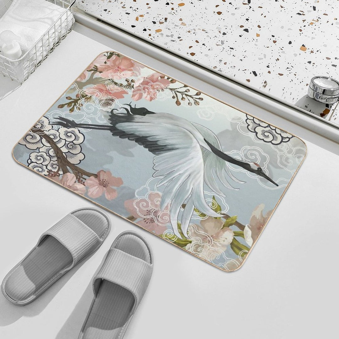 Japanese Crane  Odorless Bath Mat