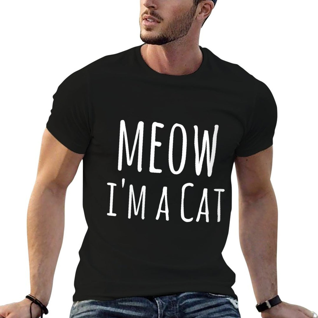 Womens Meow Im A Cat - Funny Cat Lover Lazy Halloween Costume  Easy-care T-Shirt
