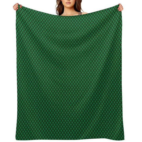 Green And Black Medallions Durable Throw Blanket