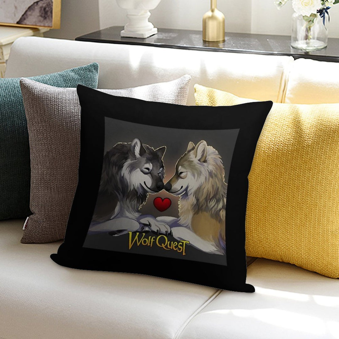 WolfQuest Soulmates Soft Durable Construction Throw Pillow