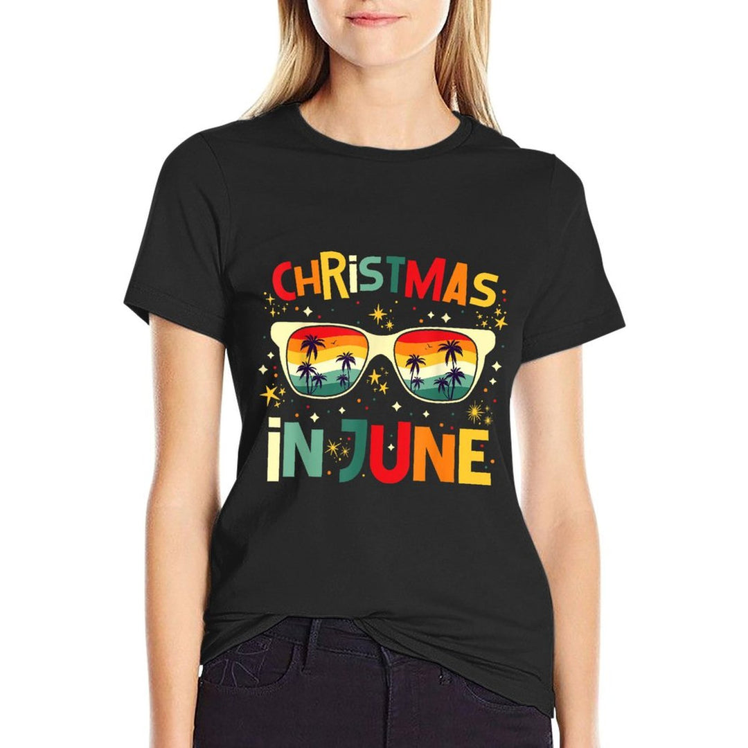 Funny Christmas In June Summer Vacation Beach Party Xmas  Slim-fit Cut T-Shirt