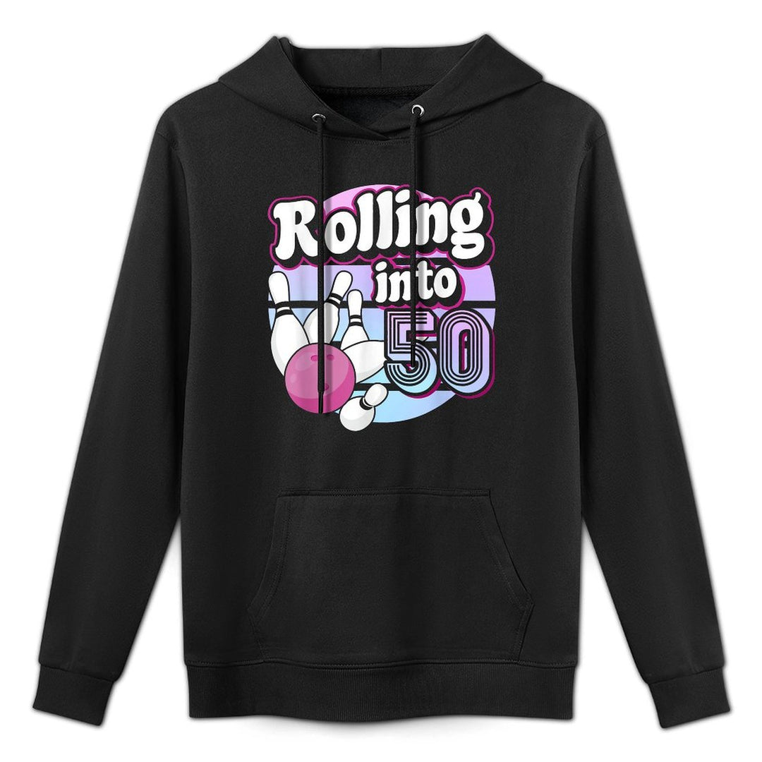 Rolling Into 50 Bowling 50th Birthday Casual Wear Hoodie