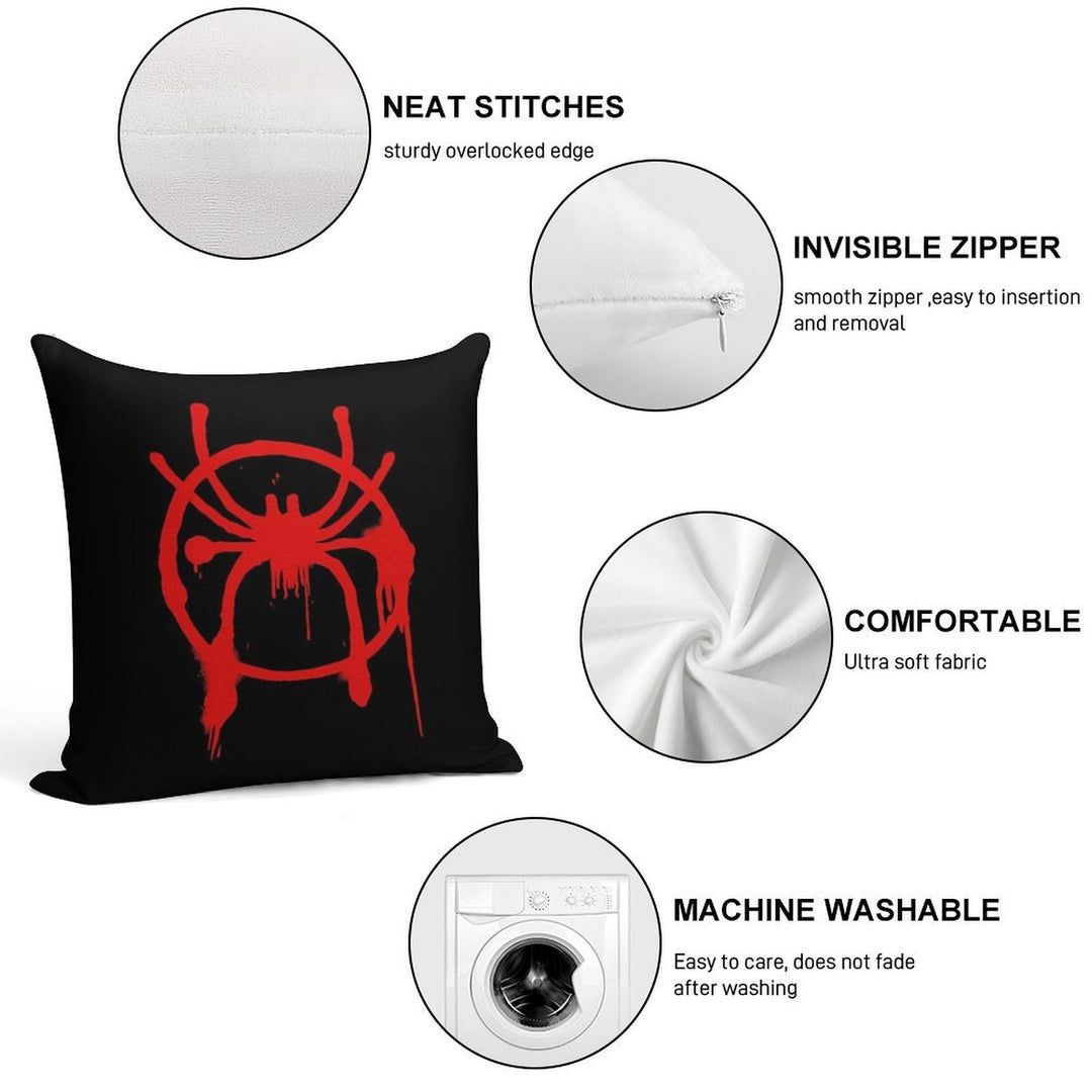 Miles Morales Into The Spider-Verse Logo Soft High-Density Material Throw Pillow