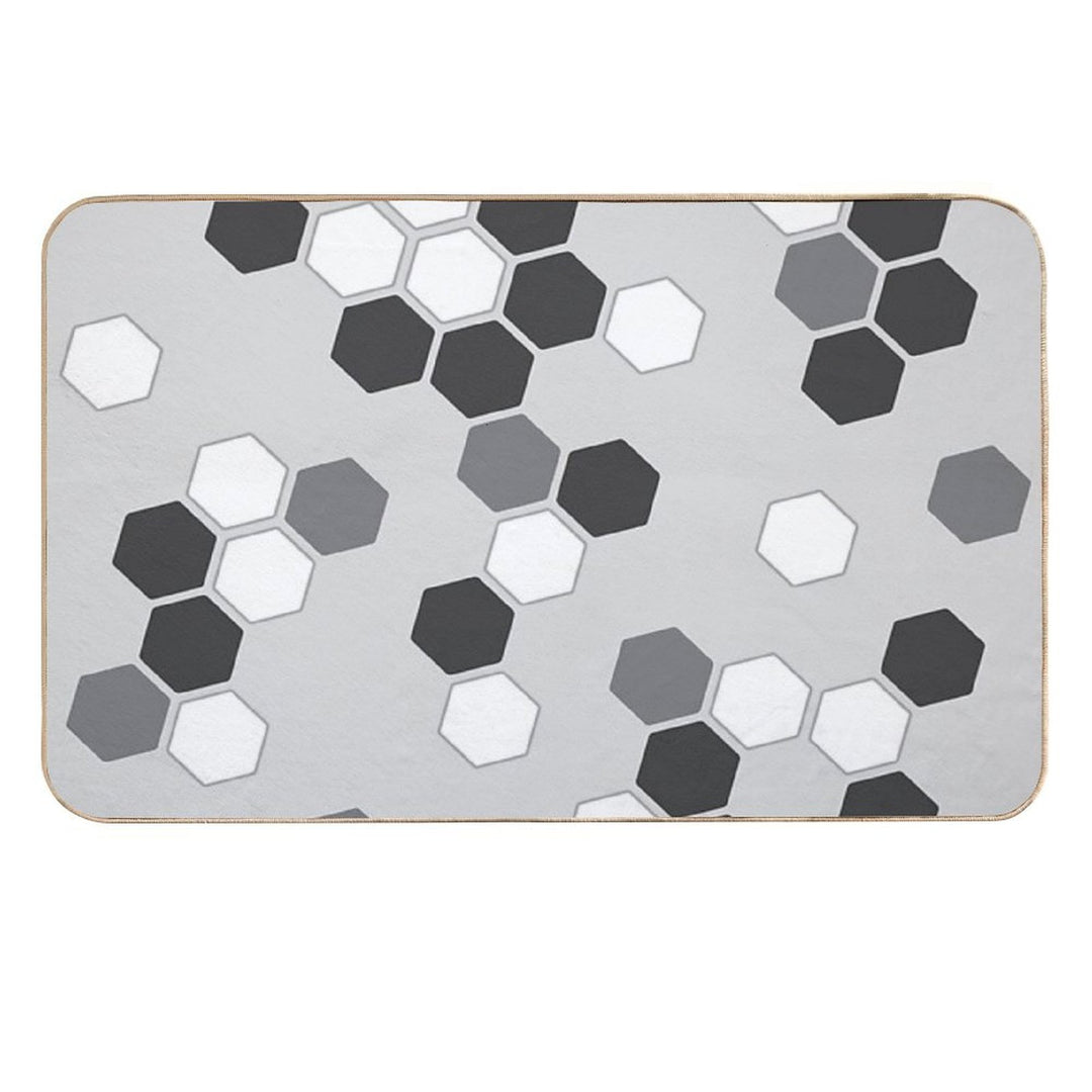 Hexagons in Gray  Eco-Friendly Bath Mat