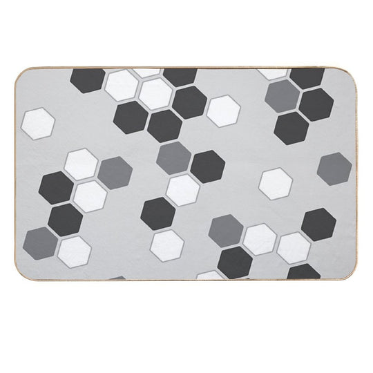 Hexagons in Gray  Eco-Friendly Bath Mat